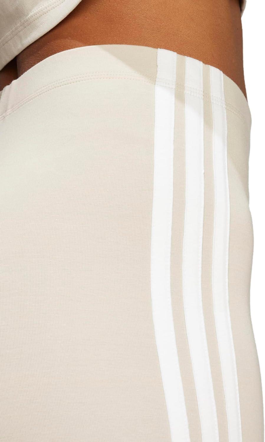 imageadidas Womens Essentials 3Stripes Cotton LeggingsWonder AluminaWhite