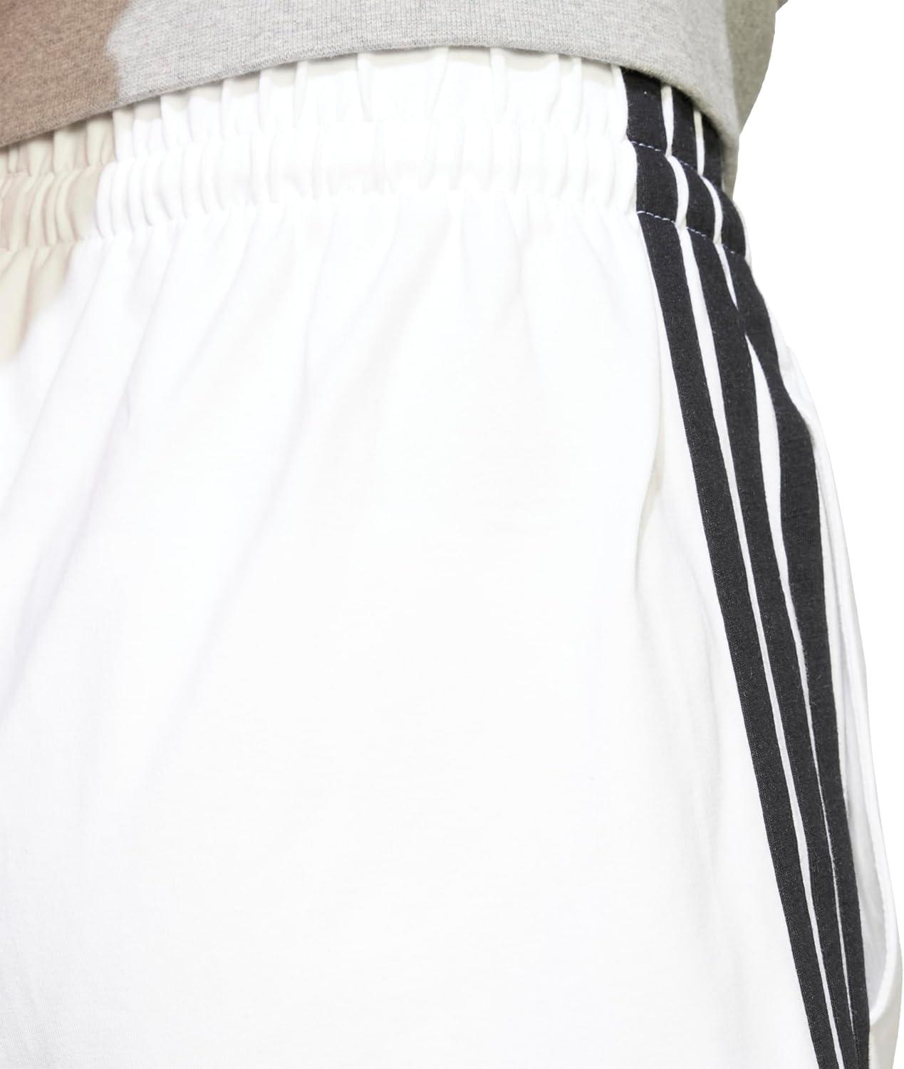 imageadidas Womens Essentials 3Stripes Cotton ShortsWhiteBlack