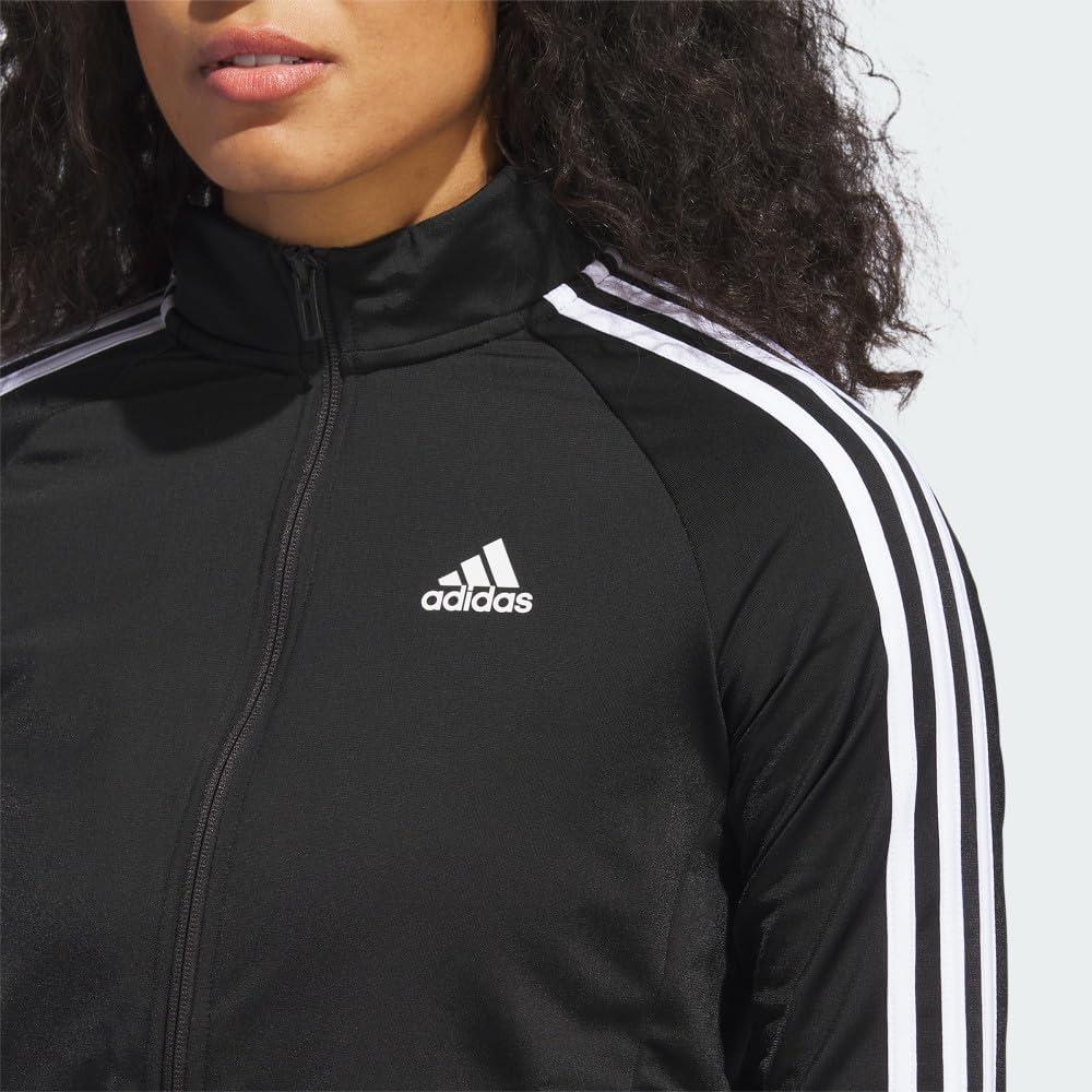imageadidas Womens Essentials WarmUp Slim 3Stripes Track JacketBlack