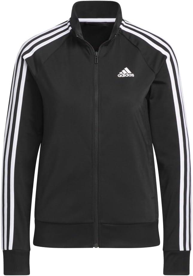 imageadidas Womens Essentials WarmUp Slim 3Stripes Track JacketBlack
