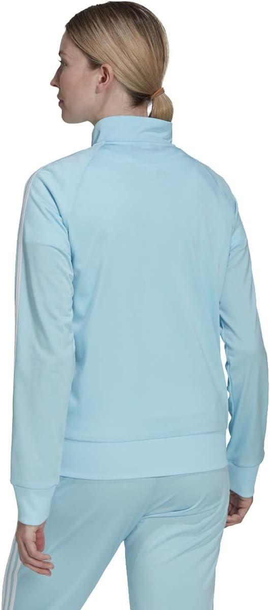imageadidas Womens Essentials WarmUp Slim 3Stripes Track JacketBliss Bluewhite