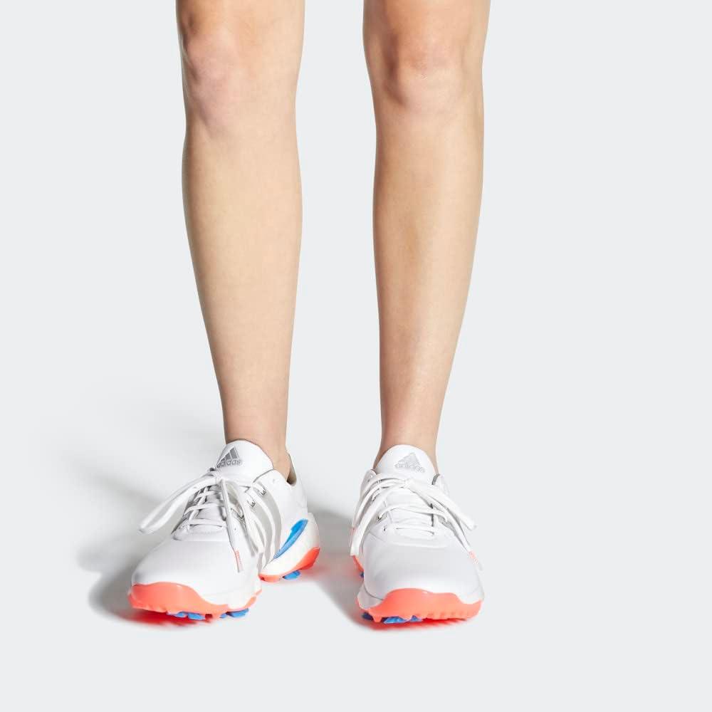 imageadidas Womens Tour 360 22 Golf ShoeFootwear WhiteSilver MetallicTurbo