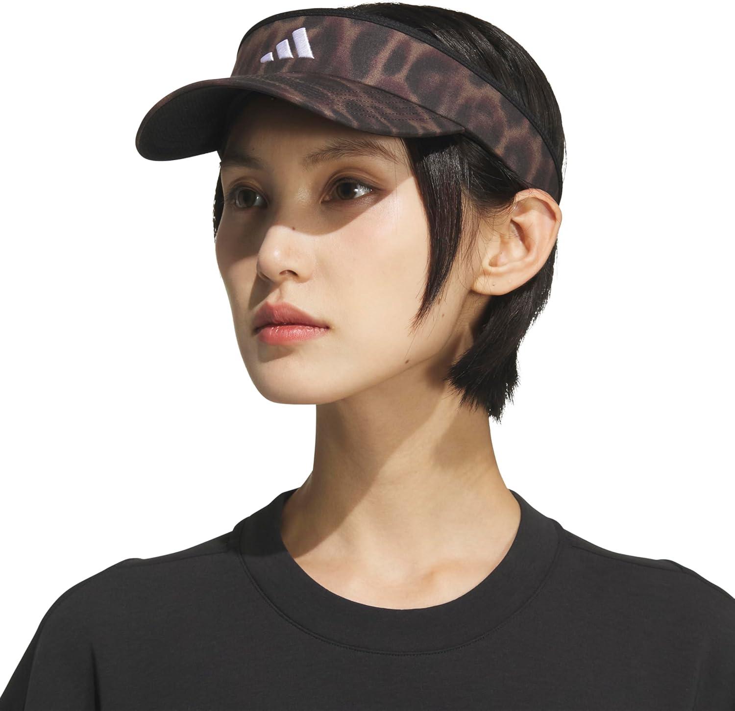 imageadidas Womens Visor Match Athletic Clipon Sun Hat for Sport ampamp TrainingEssential Cheetah BlackBlackWhite20