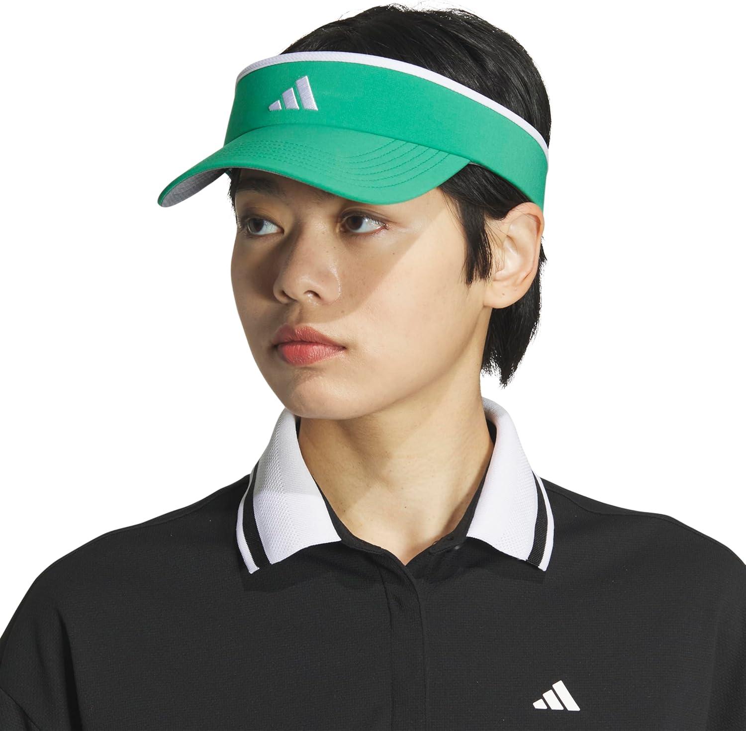 imageadidas Womens Visor Match Athletic Clipon Sun Hat for Sport ampamp TrainingSemi Court GreenWhite20