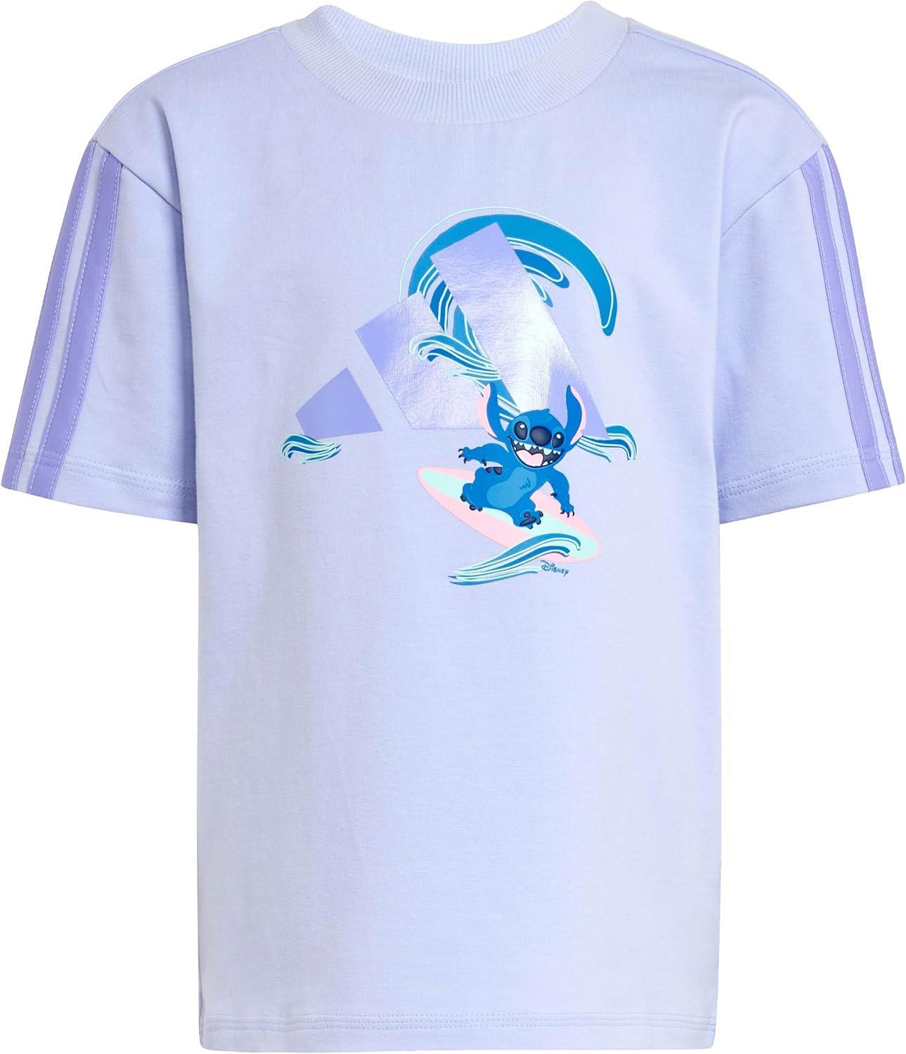 imageadidas boys Disney Lilo and Stitch Tshirt SetViolet ToneLight Purple
