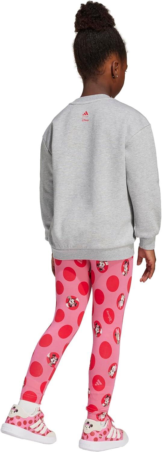 imageadidas girls Disney Minnie Mouse Jogger SetMedium Grey HeatherPink FusionPure Ruby
