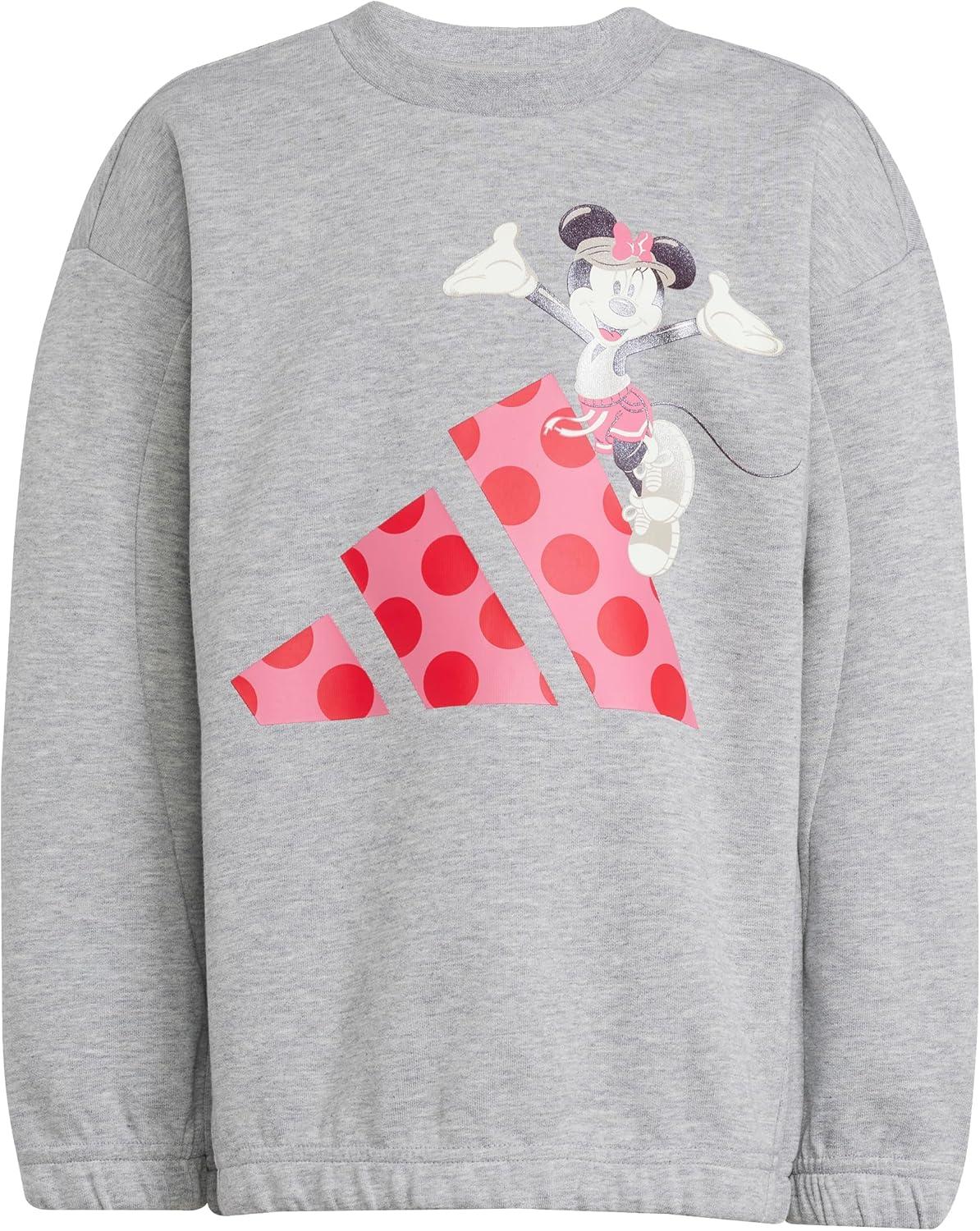 imageadidas girls Disney Minnie Mouse Jogger SetMedium Grey HeatherPink FusionPure Ruby