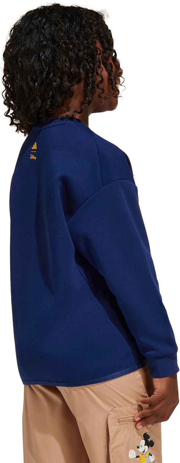 imageadidas unisexchild Disney Mickey Mouse SweatshirtDark BlueCrew Yellow