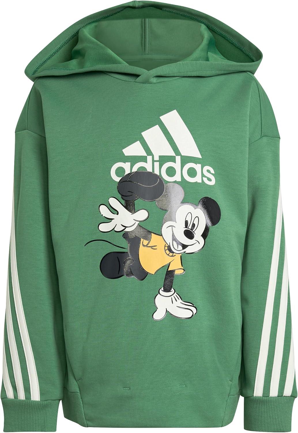 imageadidas unisexchild Disney Mickey Mouse SweatshirtPreloved GreenOff WhiteSemi Spark
