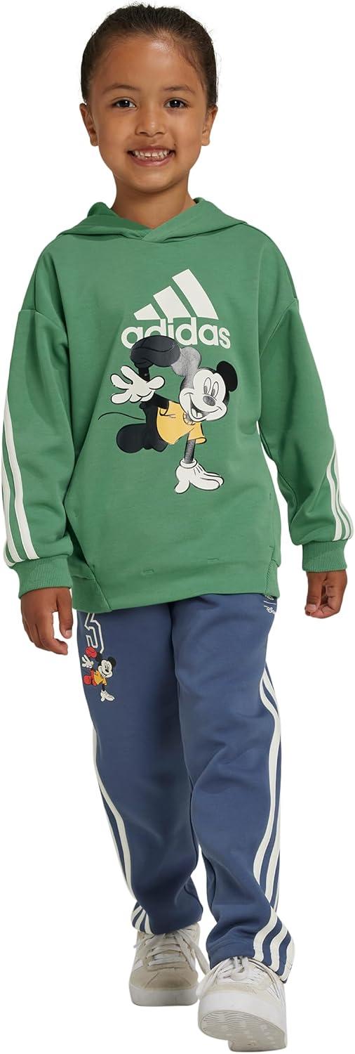 imageadidas unisexchild Disney Mickey Mouse SweatshirtPreloved GreenOff WhiteSemi Spark