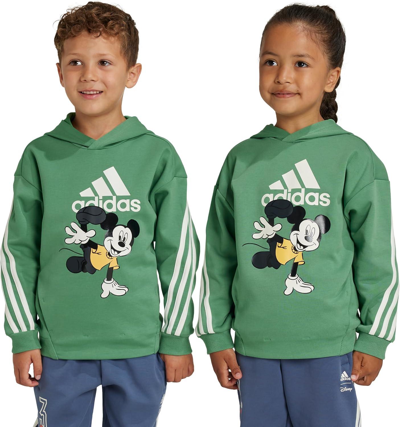 imageadidas unisexchild Disney Mickey Mouse SweatshirtPreloved GreenOff WhiteSemi Spark
