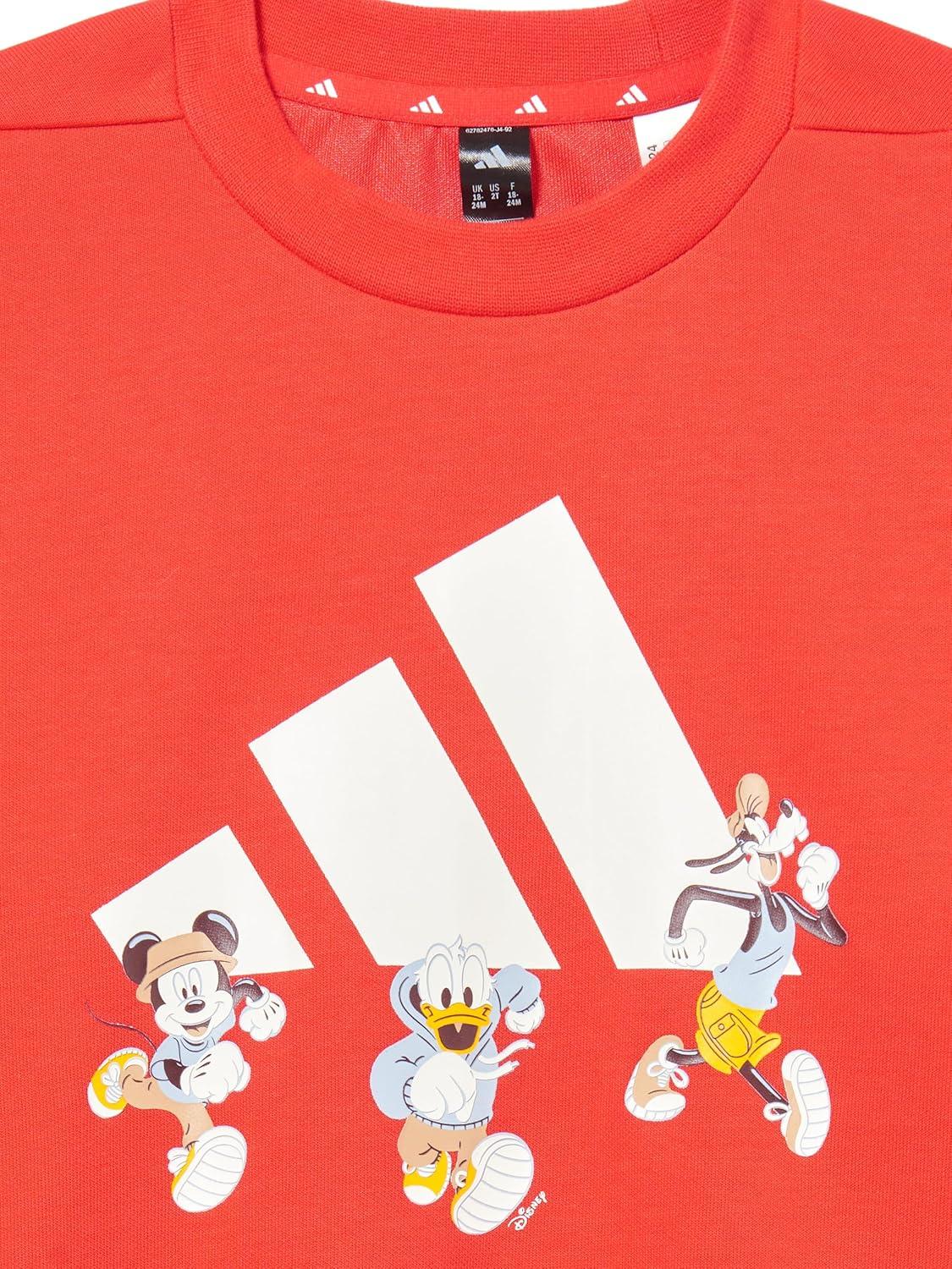 imageadidas unisexchild Disney Mickey Mouse SweatshirtPure RubyOff White