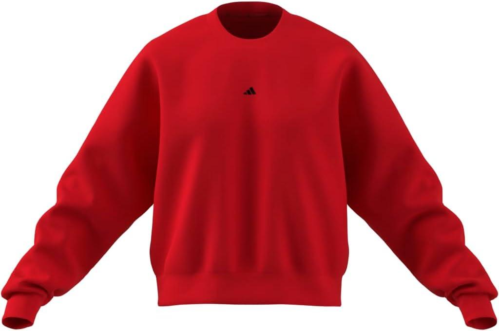 imageadidas womens Essentials Small Logo Feel Cozy SweatshirtPure RubyBlack