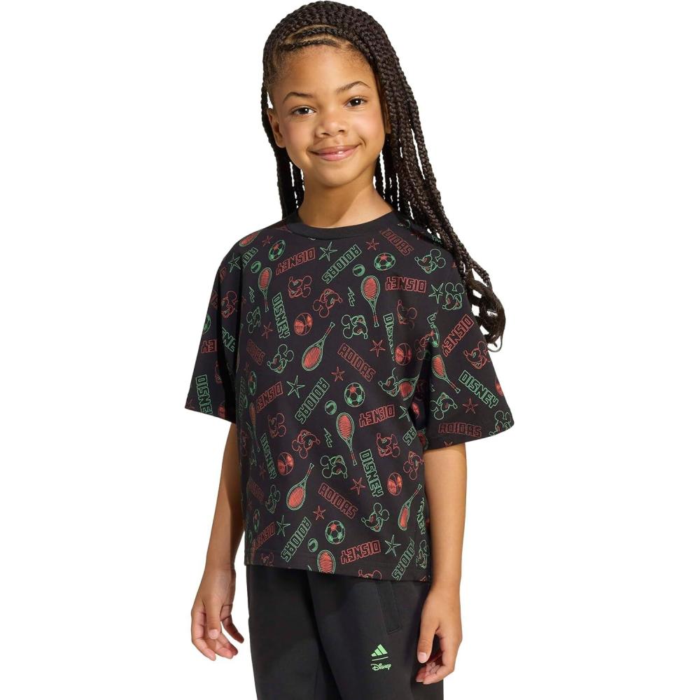 imageAdidas Boys Disney Mickey Mouse TShirtBlackImpact OrangeLime Burst