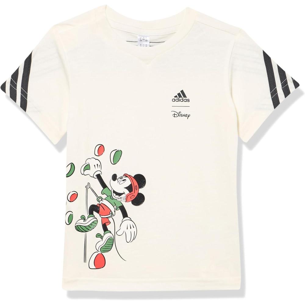 imageAdidas Boys Disney Mickey Mouse TShirtOff WhiteCarbonBright Red