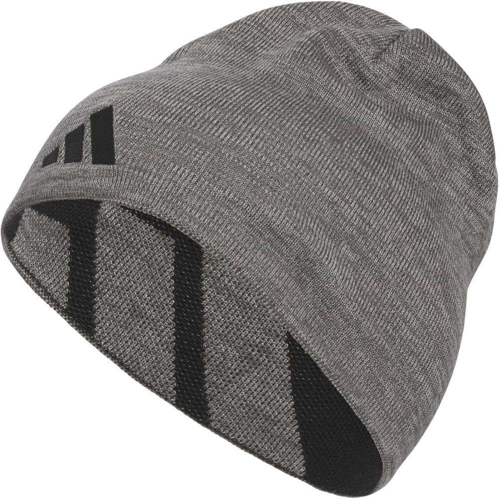 imageAdidas Mens Reversible Skully Beanie Standard Fit Winter Hat Skull CapGrey Sixgrey ThreeBlackSkully
