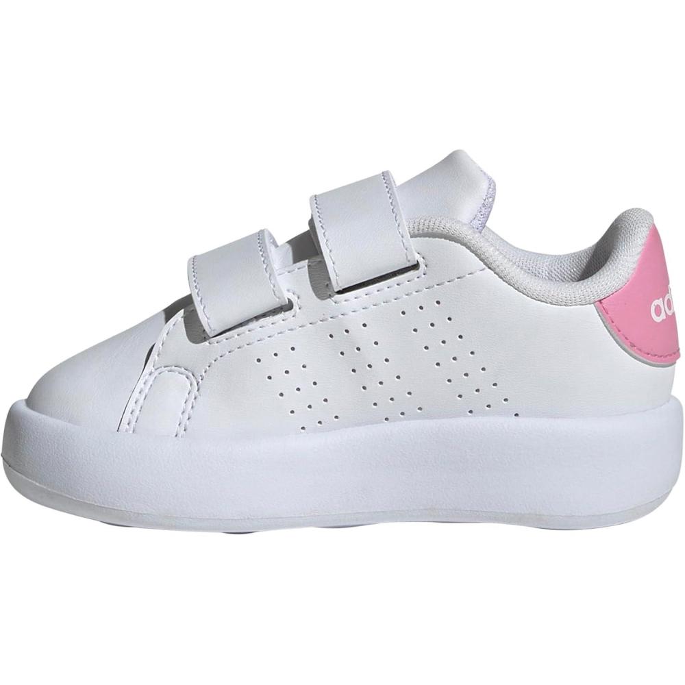 imageAdidas UnisexChild Advantage Base 20 Hook ampamp LoopWhiteBliss PinkSemi Lucid Red