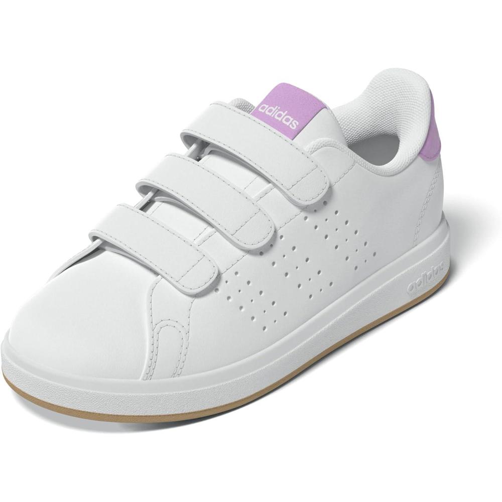 imageAdidas UnisexChild Advantage Base 20 Hook ampamp LoopWhiteWhitePreloved Purple