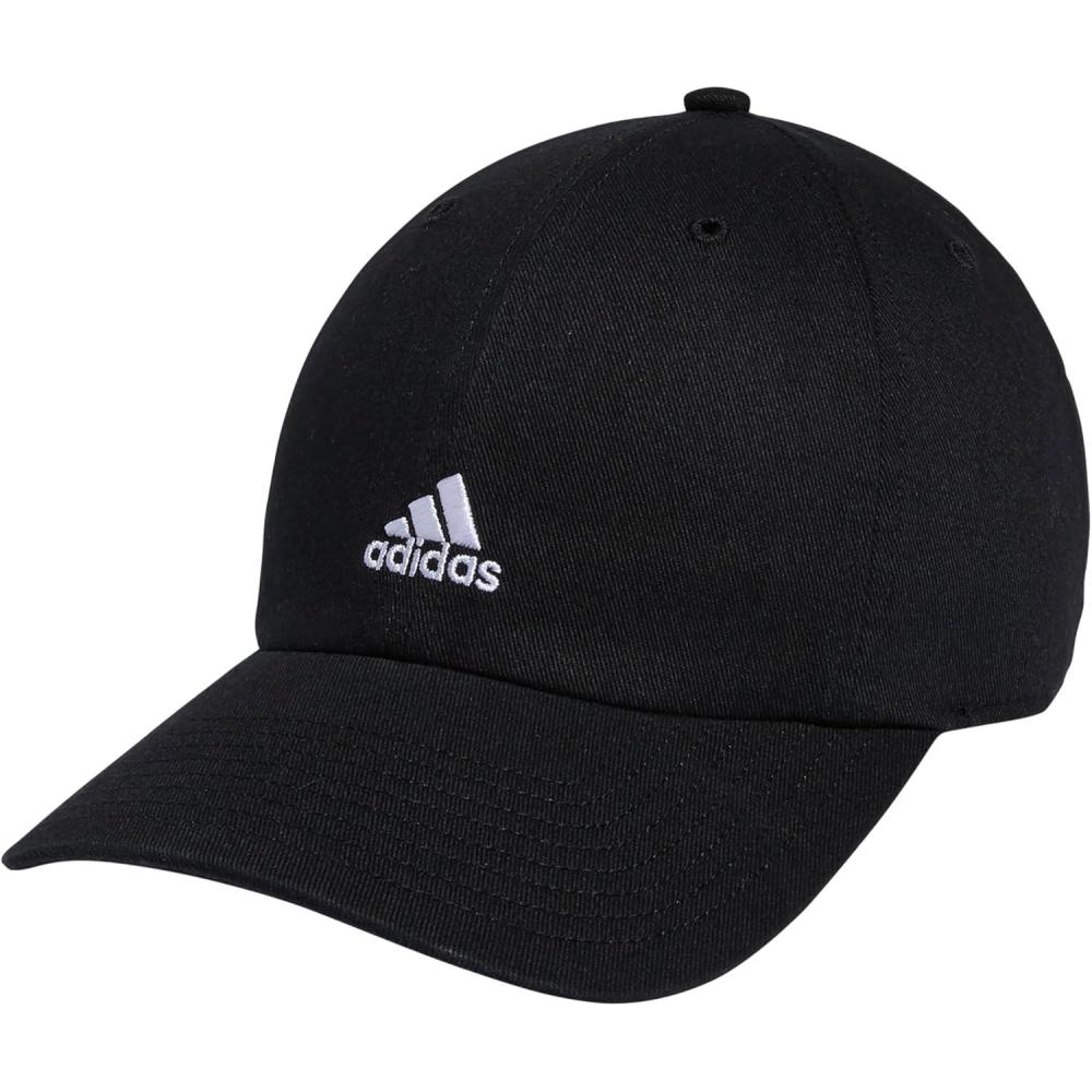 imageAdidas Womens Saturday Baseball Cap Adjustable Cotton Hat Athletic Relaxed FitBlackWhite20