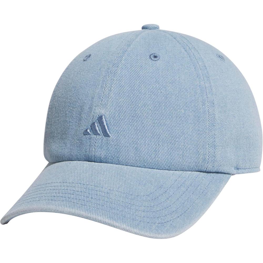imageAdidas Womens Saturday Baseball Cap Adjustable Cotton Hat Athletic Relaxed FitLight Blue Denim30