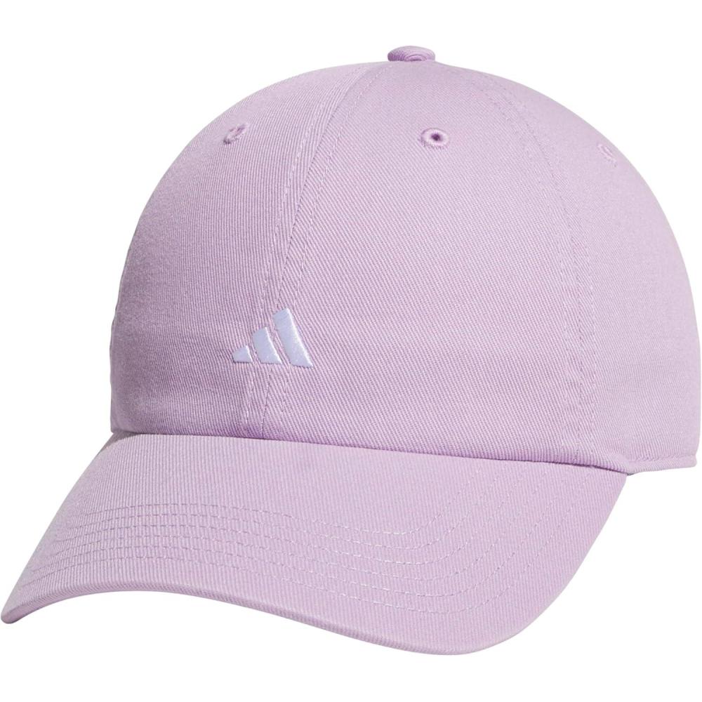 imageAdidas Womens Saturday Baseball Cap Adjustable Cotton Hat Athletic Relaxed FitPowder Plum PurpleWhite