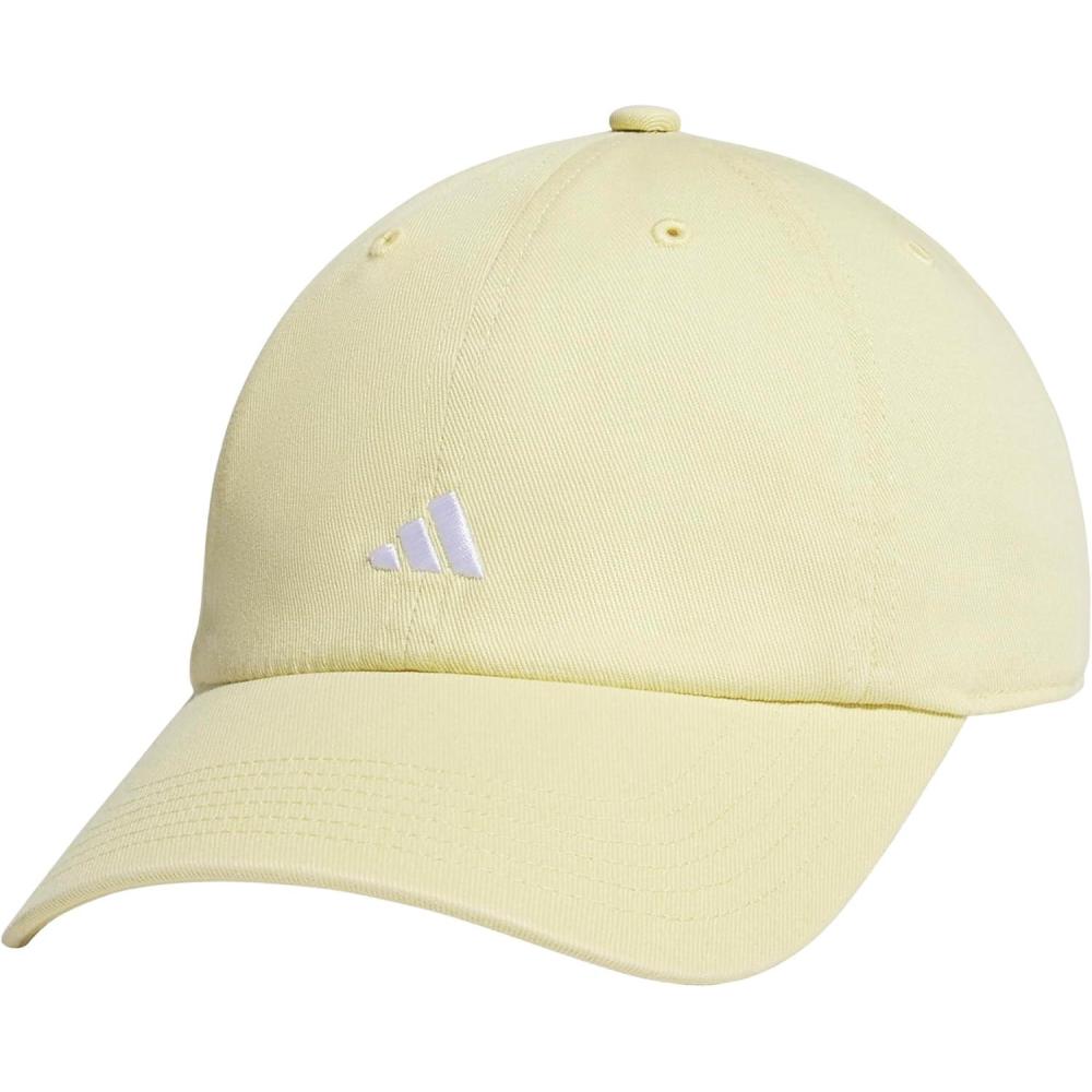 imageAdidas Womens Saturday Baseball Cap Adjustable Cotton Hat Athletic Relaxed FitPowder YellowWhite30