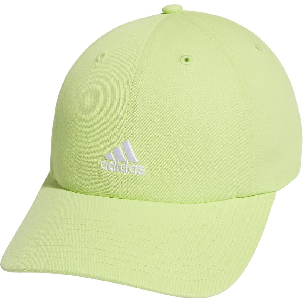 imageAdidas Womens Saturday Baseball Cap Adjustable Cotton Hat Athletic Relaxed FitPulse Lime GreenWhite