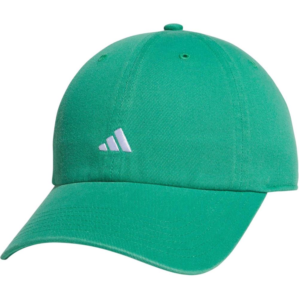 imageAdidas Womens Saturday Baseball Cap Adjustable Cotton Hat Athletic Relaxed FitSemi Court GreenWhite30