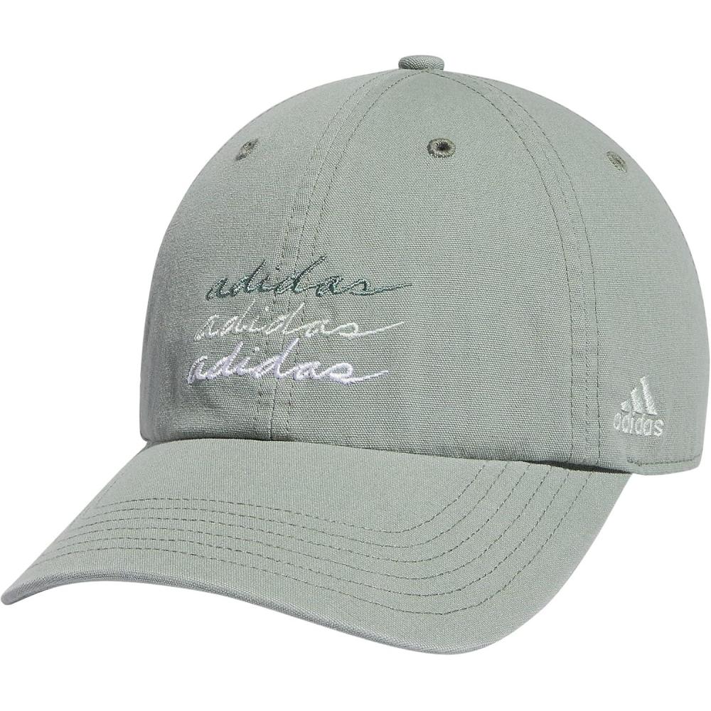 imageAdidas Womens Saturday Baseball Cap Adjustable Cotton Hat Athletic Relaxed FitSilver GreenWhiteLinen Green Tech Emerald