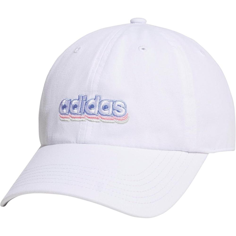imageAdidas Womens Saturday Baseball Cap Adjustable Cotton Hat Athletic Relaxed FitWhiteLinen GreenSemi Pink Spark20Graphic