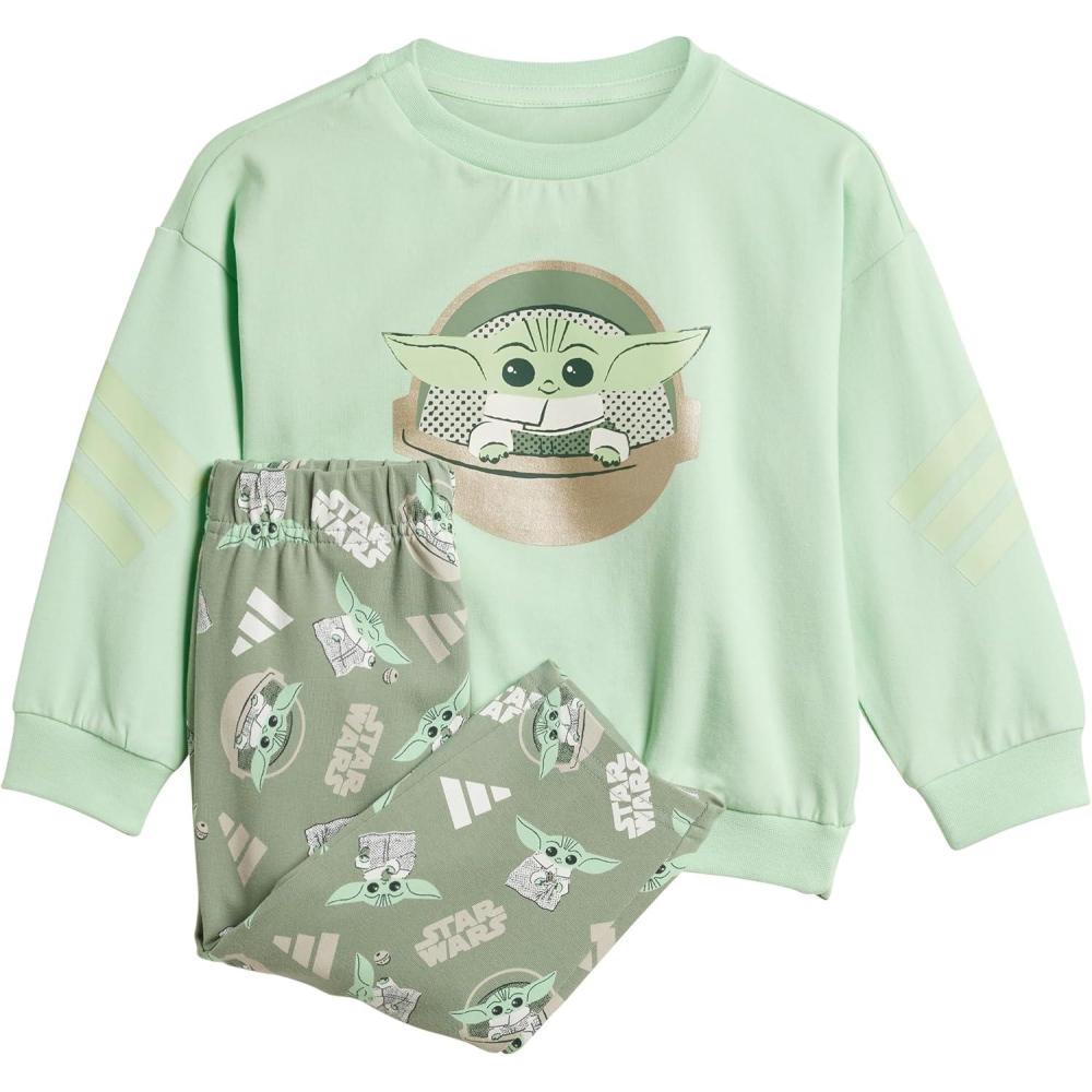 imageadidas Baby Star Wars Mandalorian Jogger SetMist JadeCyber Metallic