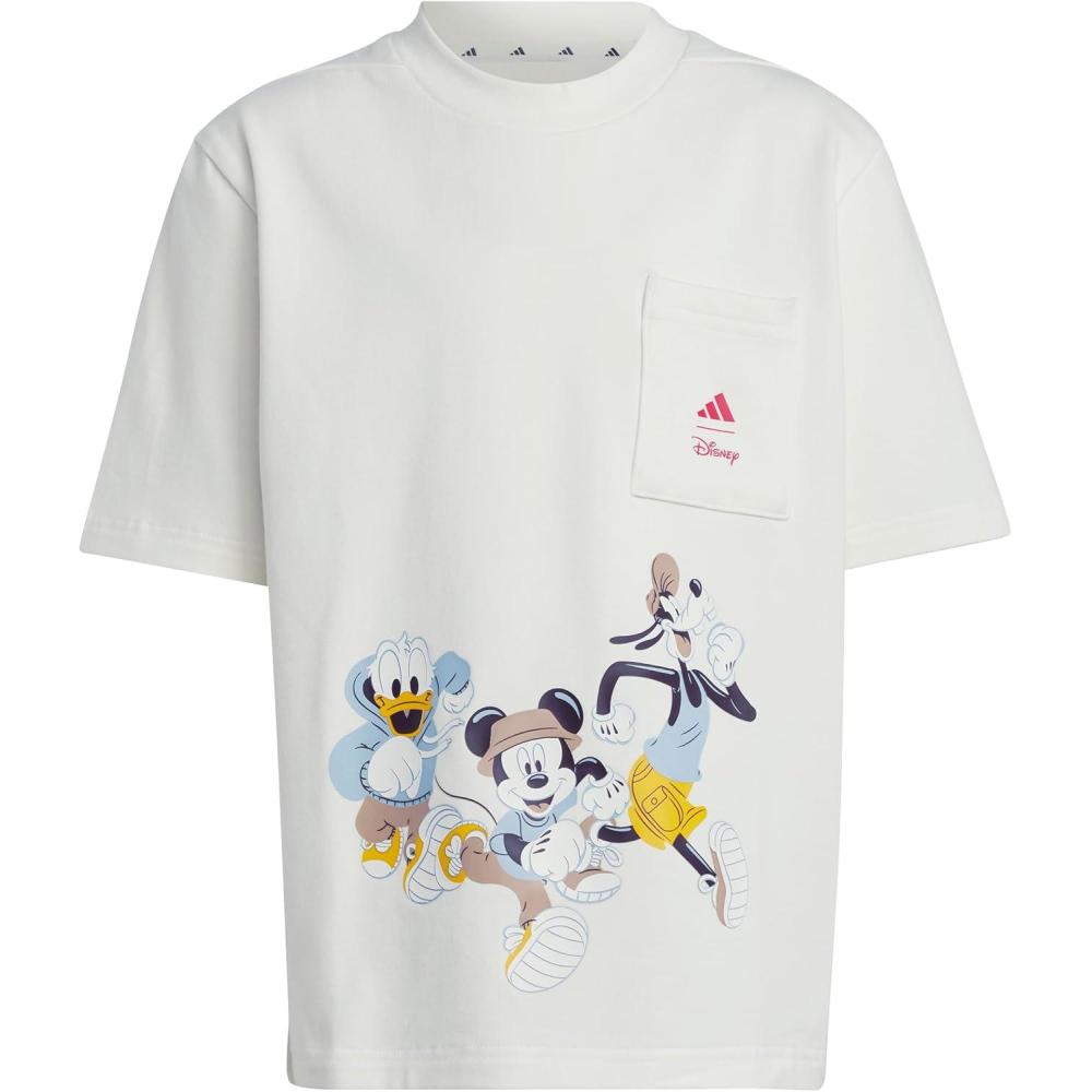 imageadidas Boys Disney Mickey Mouse TShirtOff WhitePure Ruby