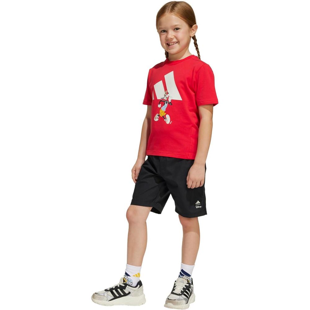 imageadidas Boys Disney Mickey Mouse Tshirt SetPure RubyOff White