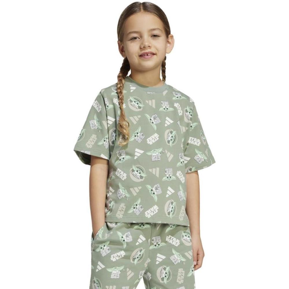 imageadidas Boys Star Wars Mandalorian TShirtSilver GreenMulticolor