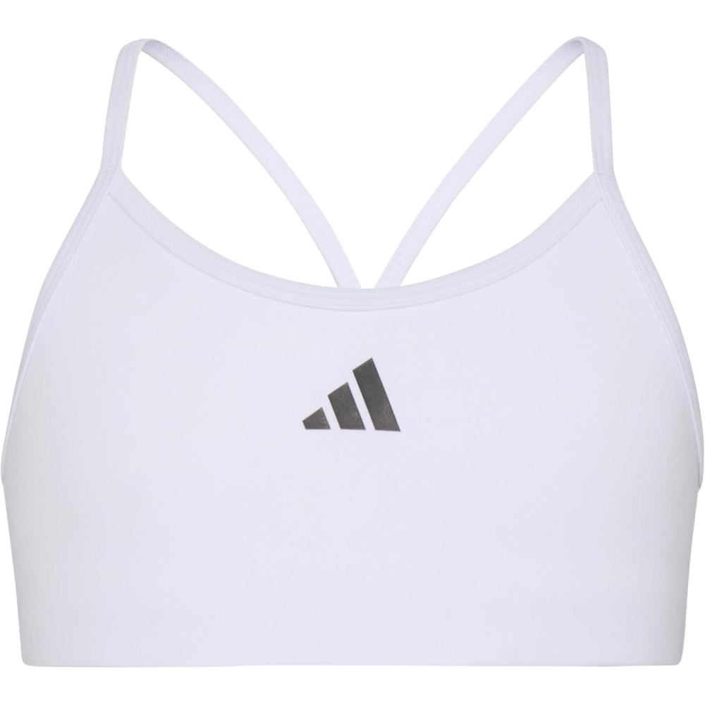 imageadidas Girls Padded Y Back Sports BraWhite