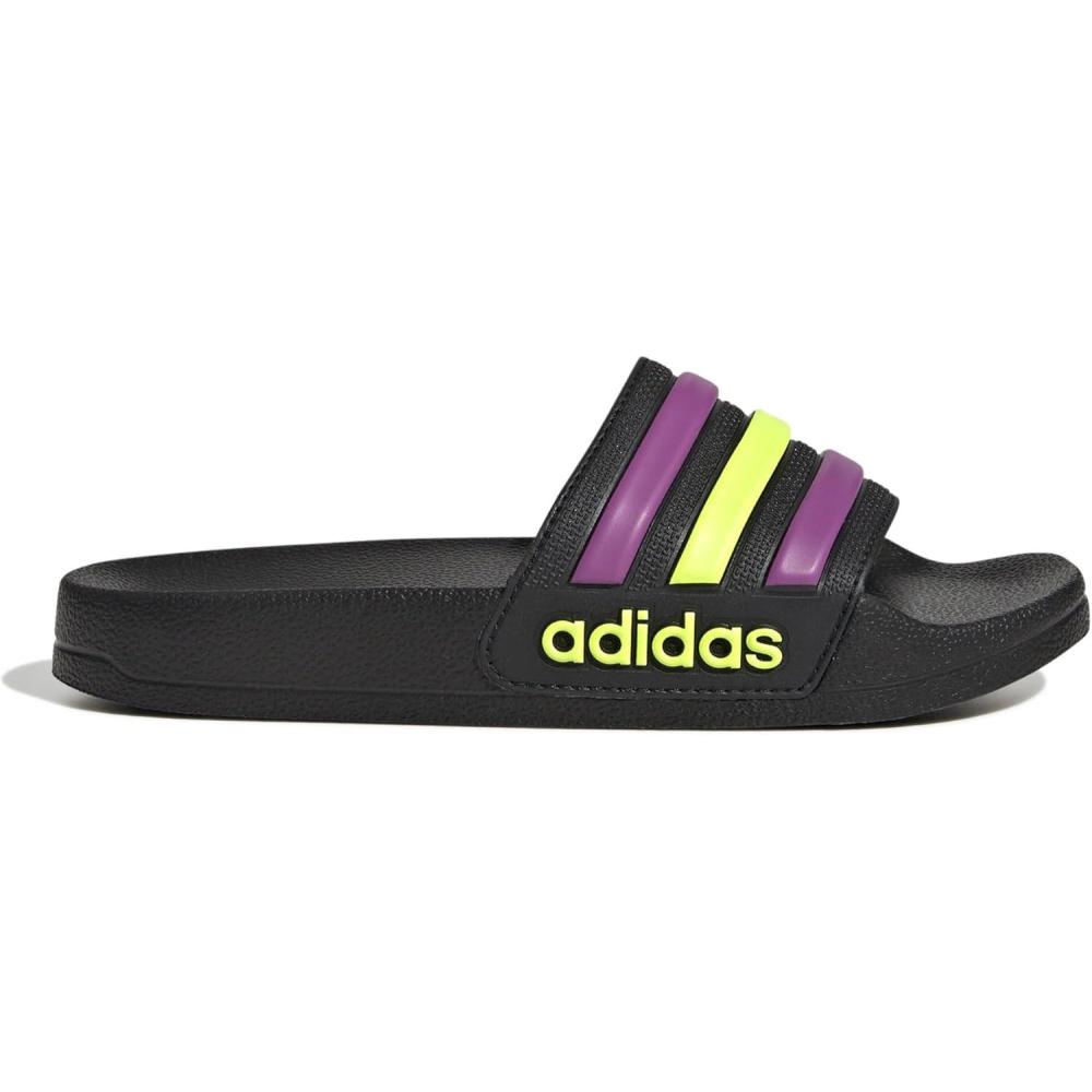 imageadidas Kids Adilette Shower SlideBlackFlash PinkSolar Yellow