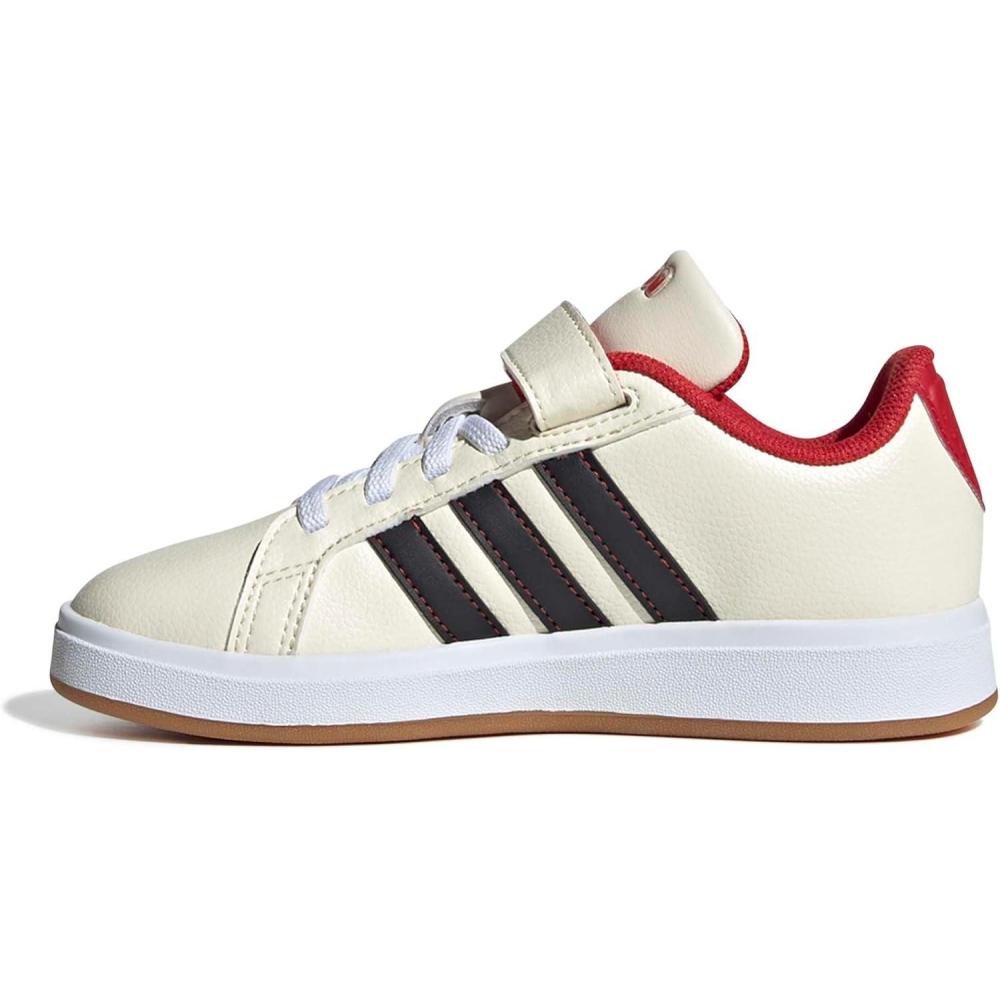 imageadidas Kids Disney Grand Court Elastic Lace ampamp Strap ShoesCream WhiteBlackCollegiate RedHome Alone