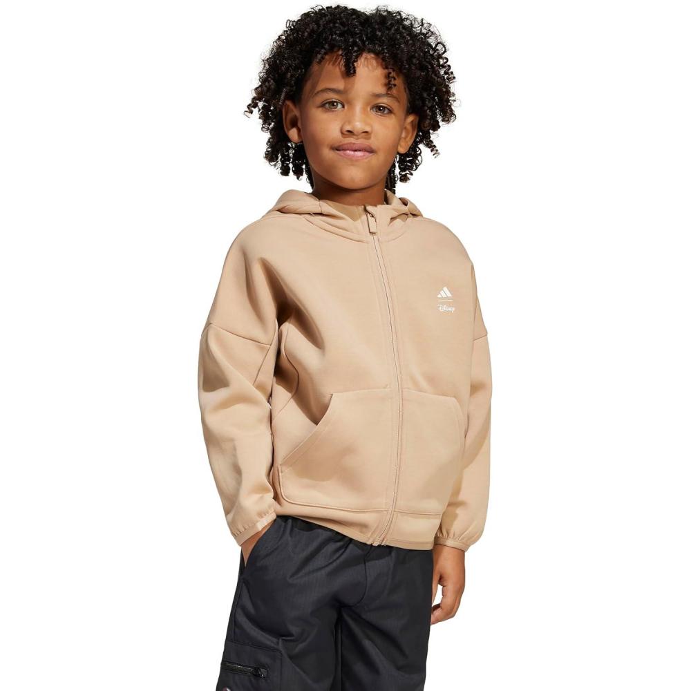 imageadidas Kids Disney Mickey Mouse Hooded Track TopWarm SandstoneOff White