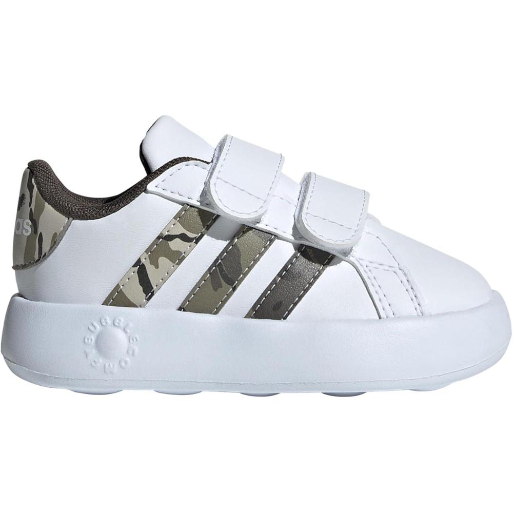 imageadidas Kids Grand Court 20 ShoesWhiteOlive StrataPutty Grey