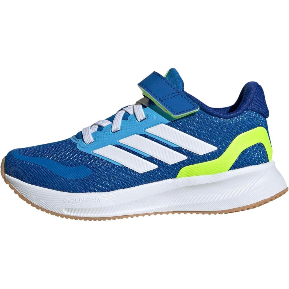 imageadidas Kids Run Falcon 5 Elastic Lace ampamp Strap ShoeBright RoyalWhiteLucid Lemon