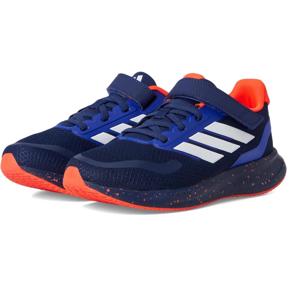 imageadidas Kids Run Falcon 5 Elastic Lace ampamp Strap ShoeDark BlueWhiteSolar Red