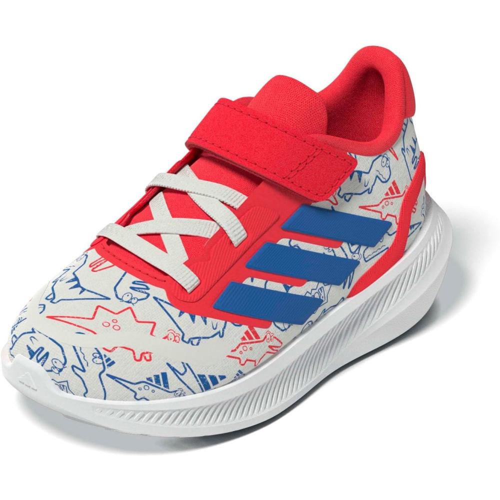 imageadidas Kids Run Falcon 5 Elastic Lace ampamp Strap ShoeOff WhiteBright RoyalSemi Lucid Red