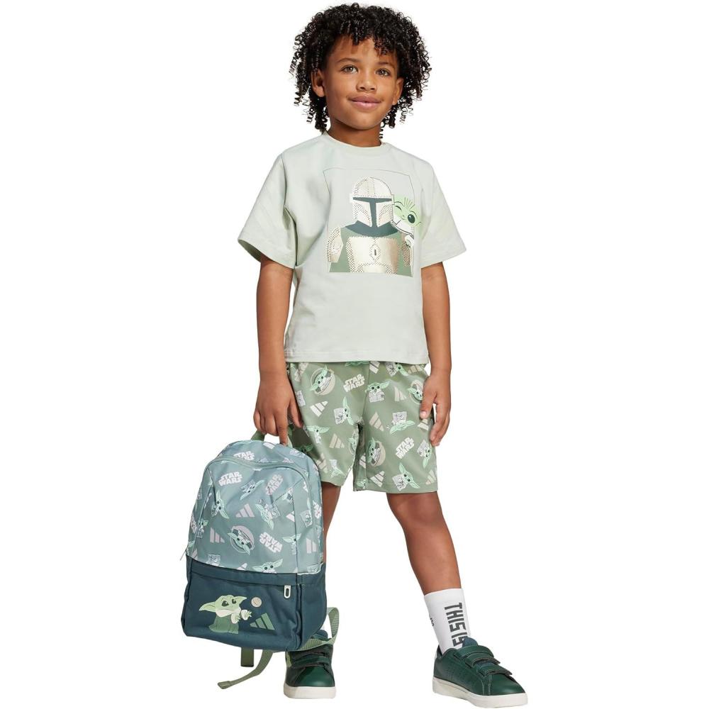 imageadidas Kids Star Wars Mandalorian TShirt SetLinen GreenCyber Metallic