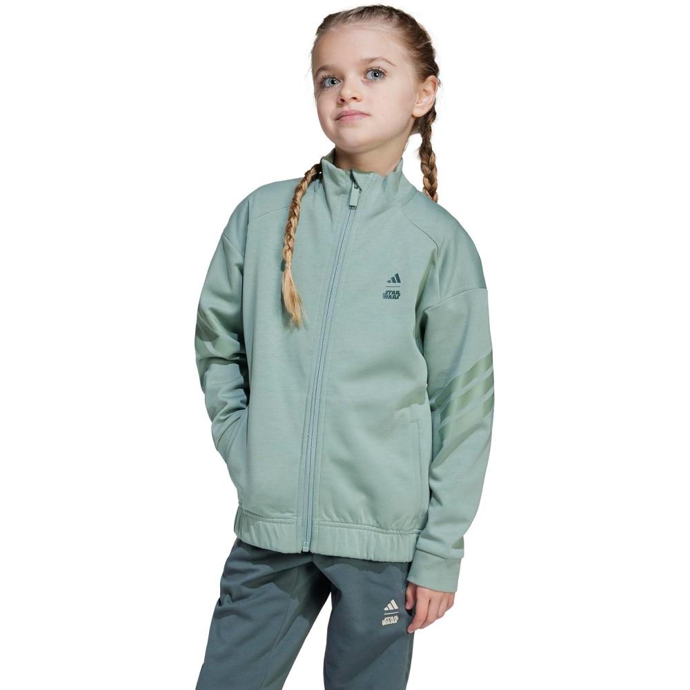 imageadidas Kids Star Wars Mandalorian Track TopSilver GreenCyber Metallic