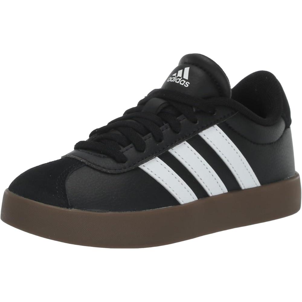 imageadidas Kids Vl Court 30 Skateboarding ShoesBlackWhiteGum