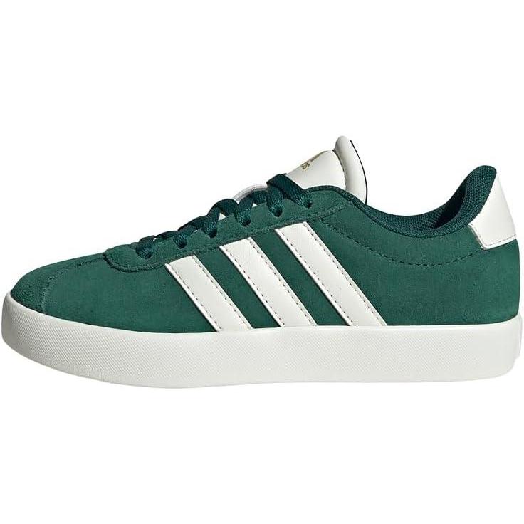 imageadidas Kids Vl Court 30 Skateboarding ShoesGreen Off White Gold Metallic