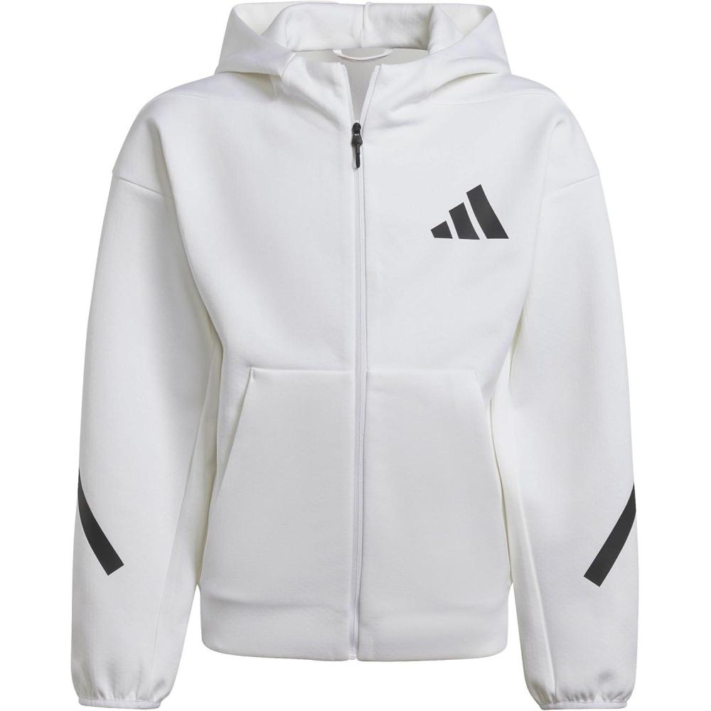 imageadidas Kids Zne Full Zip HoodieWhiteBlack