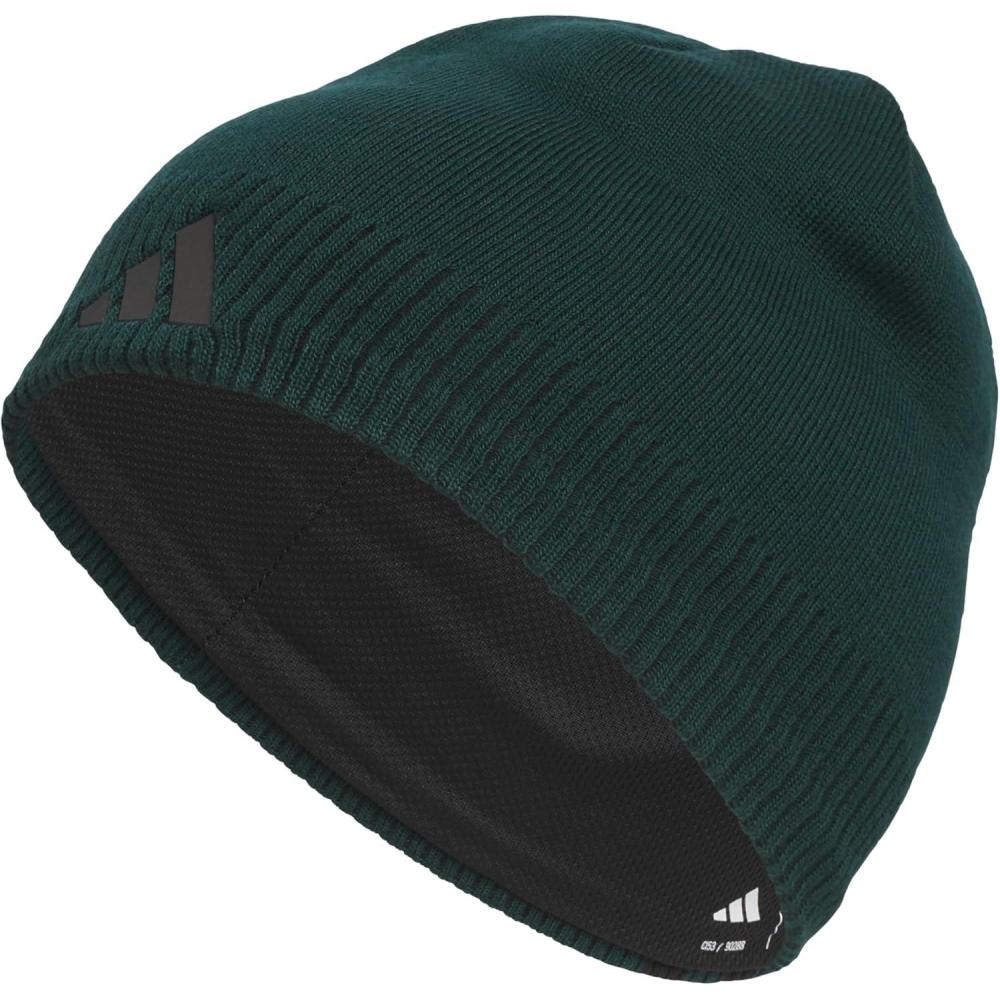imageadidas Mens Creator Beanie Standard Fit Knit Winter Skull CapAurora Green IvyBlack30