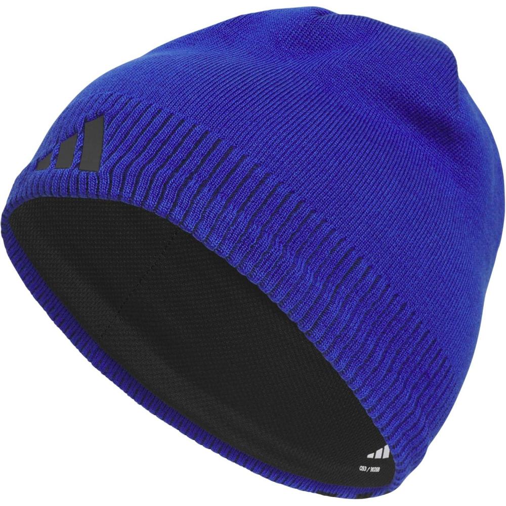 imageadidas Mens Creator Beanie Standard Fit Knit Winter Skull CapSemi Lucid BlueBlack30
