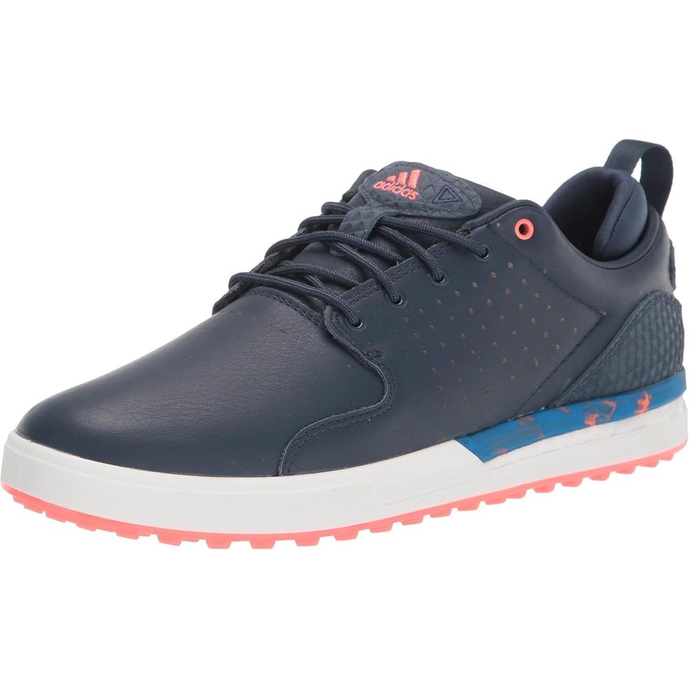 imageadidas Mens Flopshot Spikeless Golf ShoesCrew NavyBlue RushTurbo